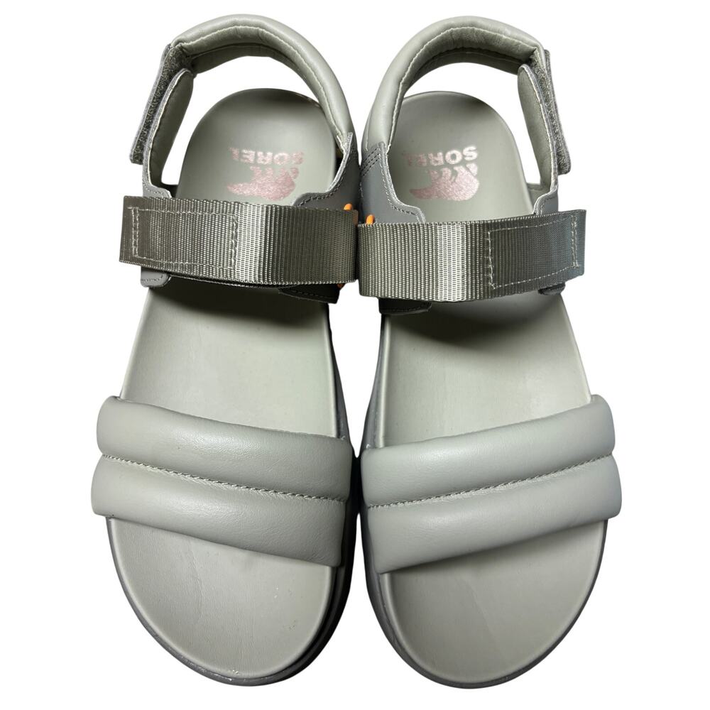 Sorel Kinetic Impact Sandals Women 8 Green Sport Platform Velcro Strap Comfort - Picture 1 of 9
